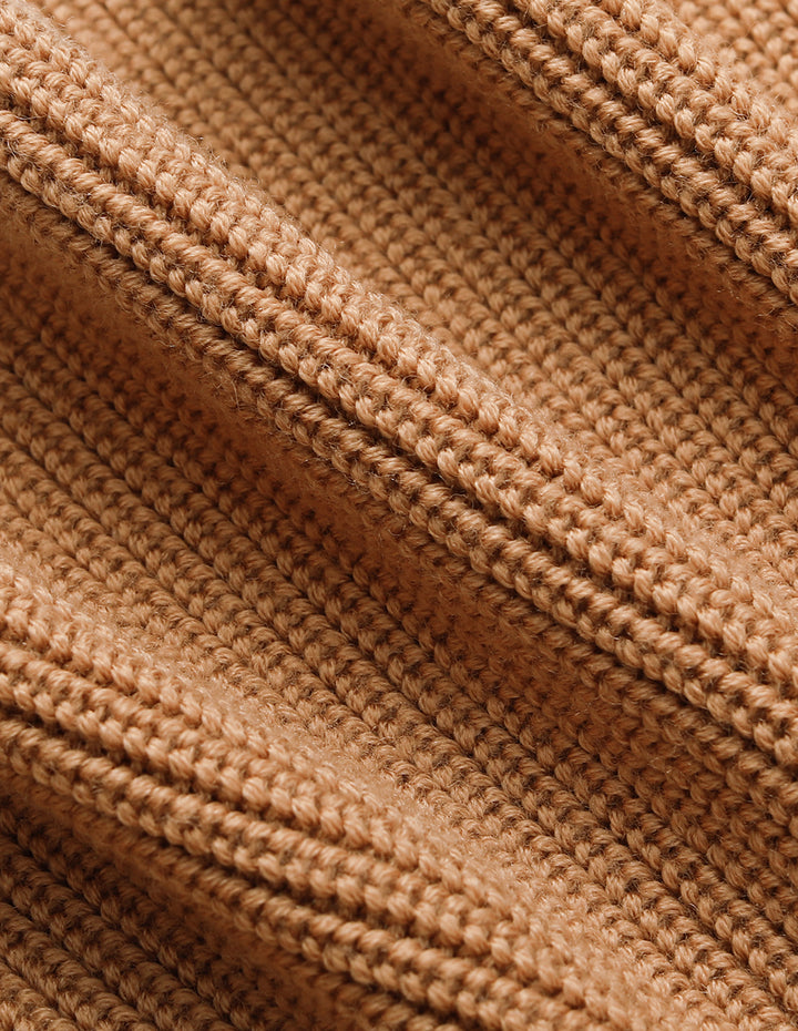 MARYLING Wool Knit Shawl with Collar and Tie Closure