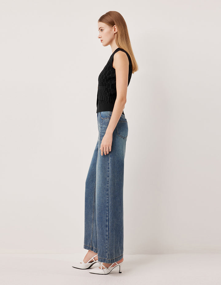 MARYLING Vintage Plaid V-Neck Sleeveless Knit Vest