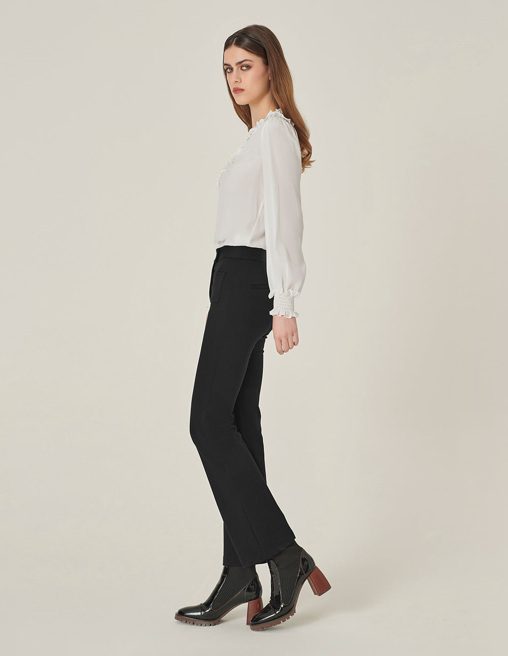 MARYLING Ankle-Length Flare Knitted Pants