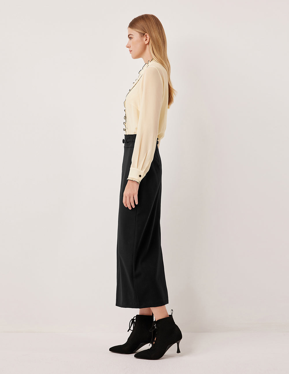 MARYLING Simple Straight Knee-Length Skirt