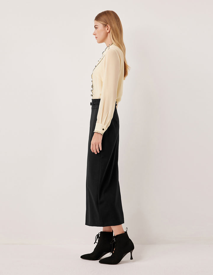 MARYLING Simple Straight Knee-Length Skirt