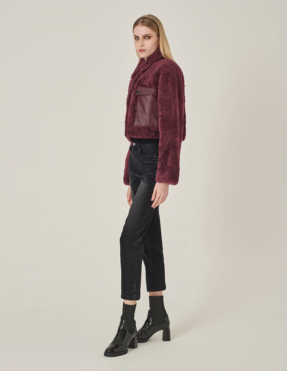 MARYLING Denim High-Waisted Black Washed Harem Pants