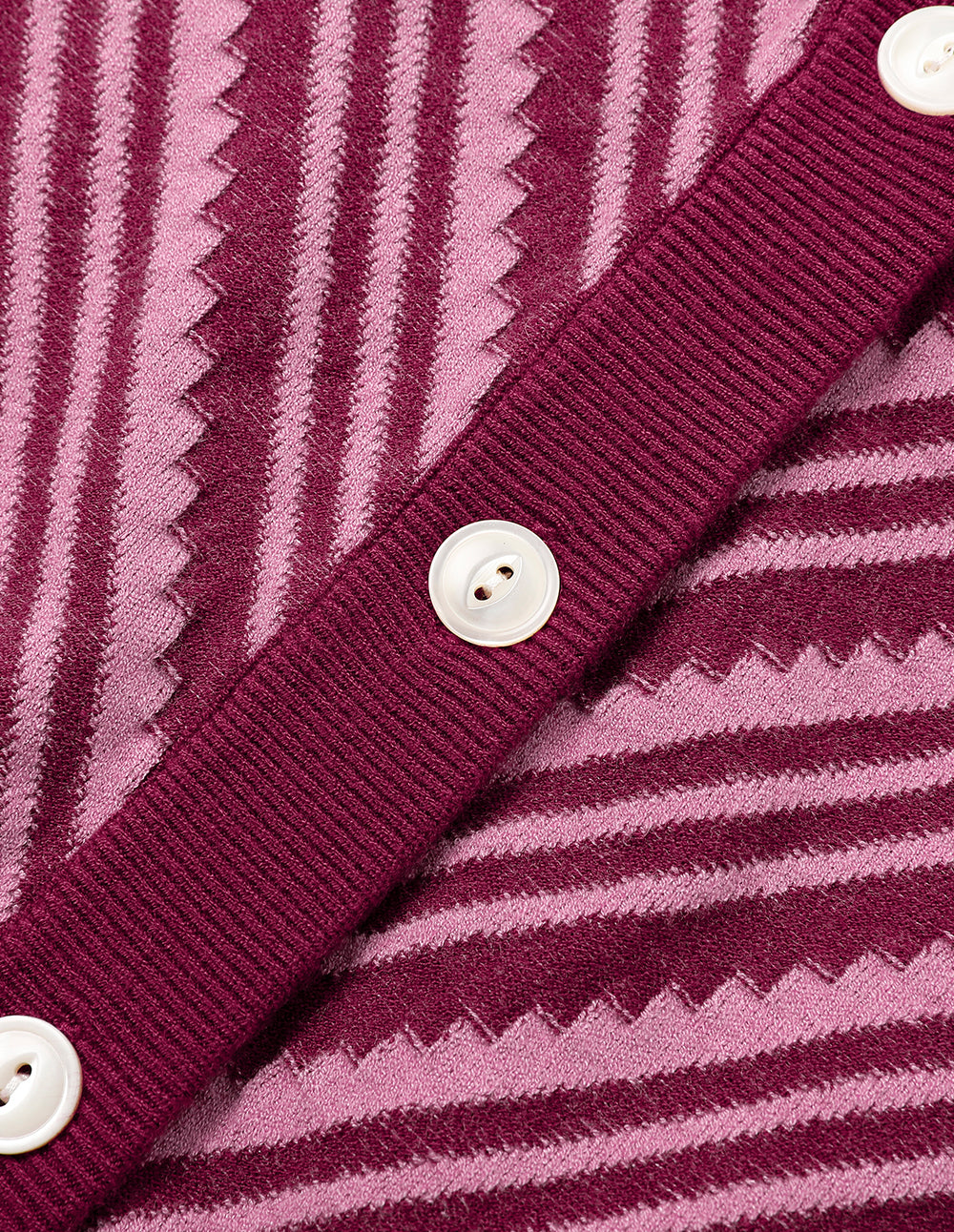 MARYLING Cranberry V-Neck Knitted Cardigan