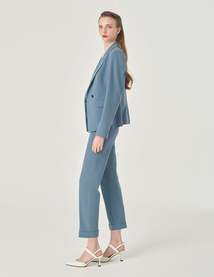 MARYLING Cuffed Embellished Suit Trousers