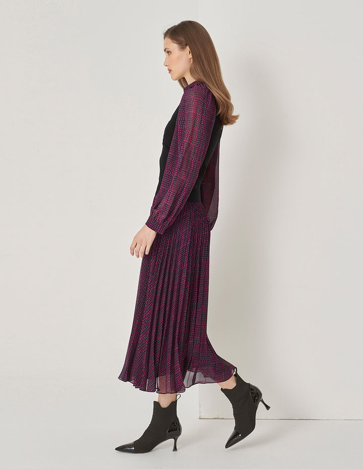 MARYLING Pleated Printed Skirt