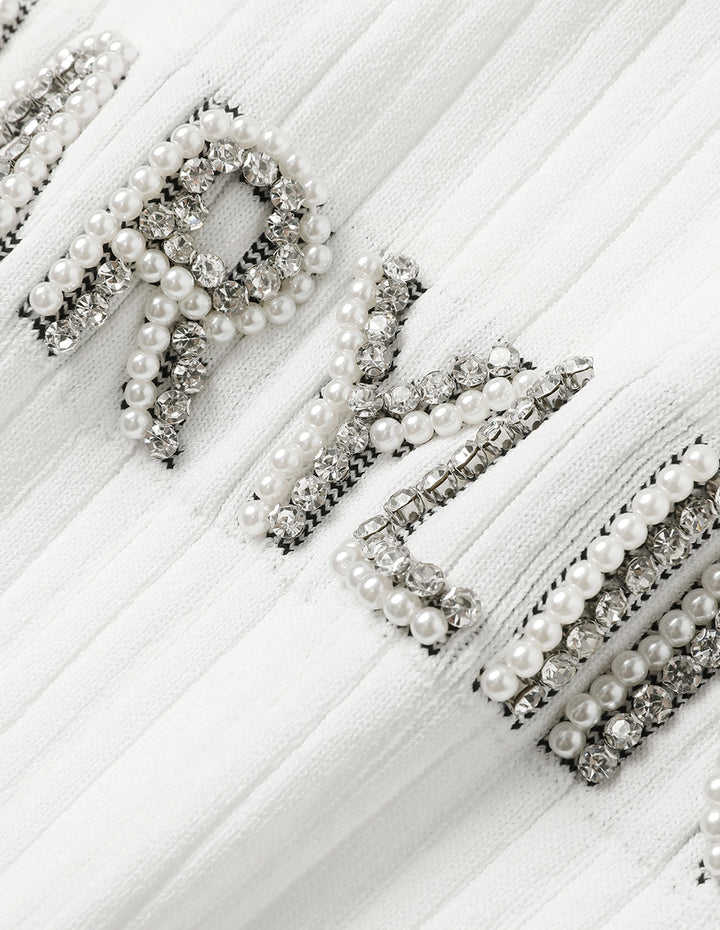 MARYLING Contrast Logo Crew Neck Knitted Sweater