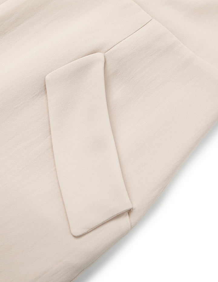 MARYLING V-Neck Short-Sleeve Front-Slit Midi Dress