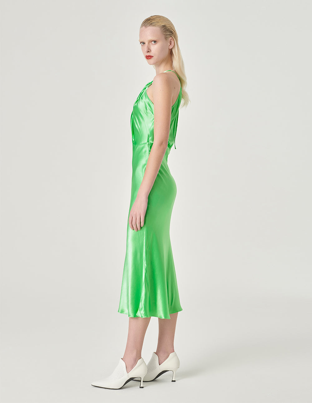 MARYLING Halterneck Lace-Up Sleeveless Fishtail Dress