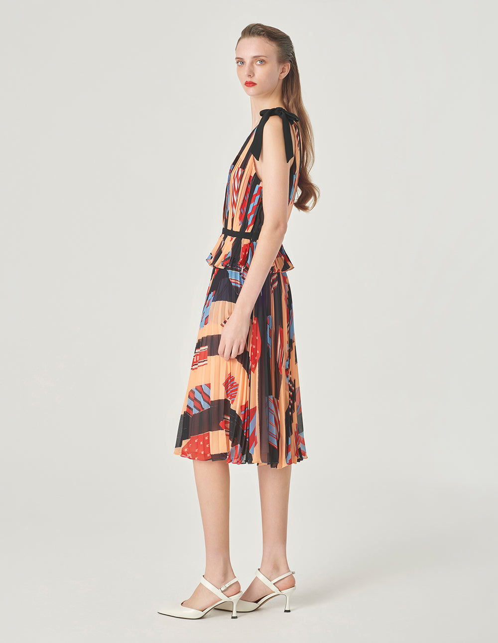 MARYLING Pleated Printed Skirt