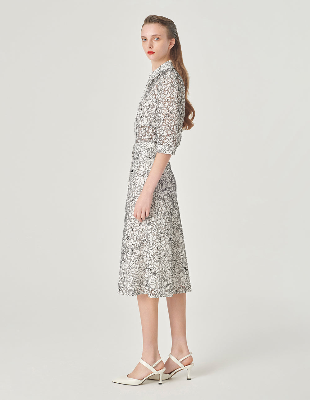 MARYLING Contrast Color Lace Fishtail Skirt