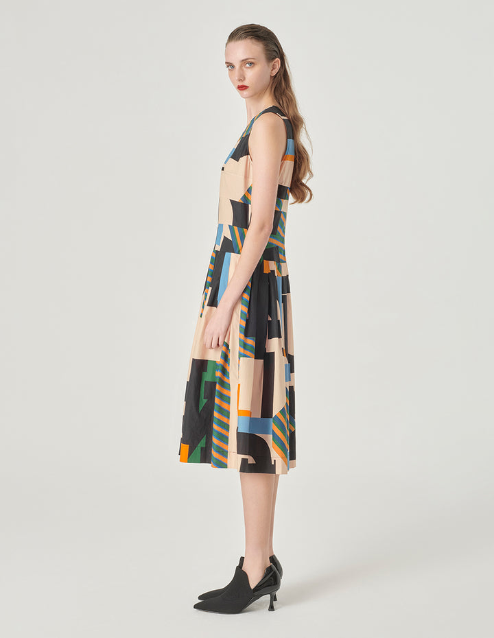 MARYLING Cotton Sleeveless Printed Dress