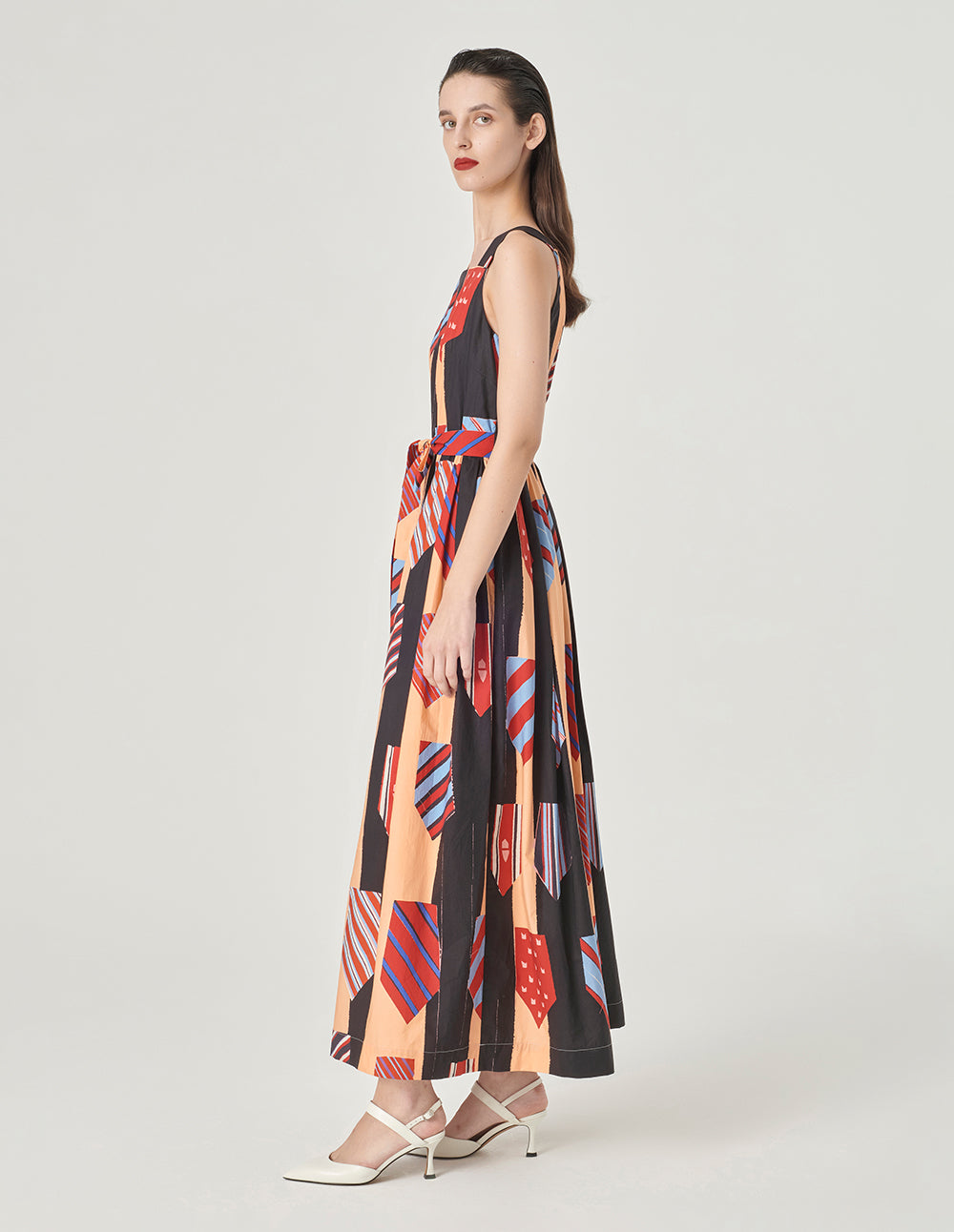 MARYLING H-Shaped Vest Printed Dress