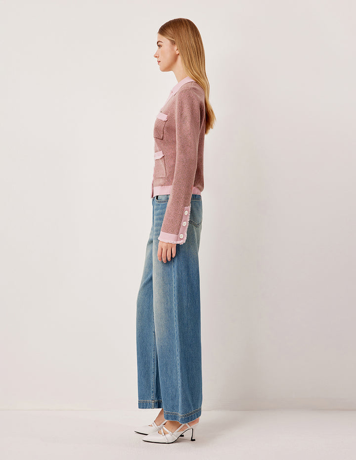 MARYLING V-Neck Long Sleeve Knit Cardigan