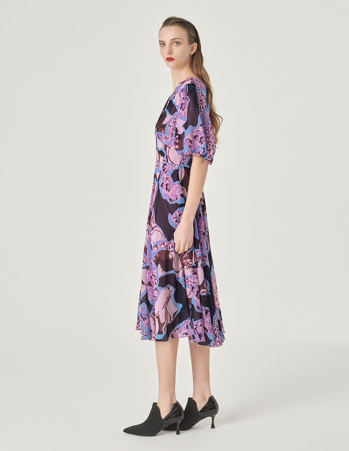 MARYLING V-Neck Printed Dress