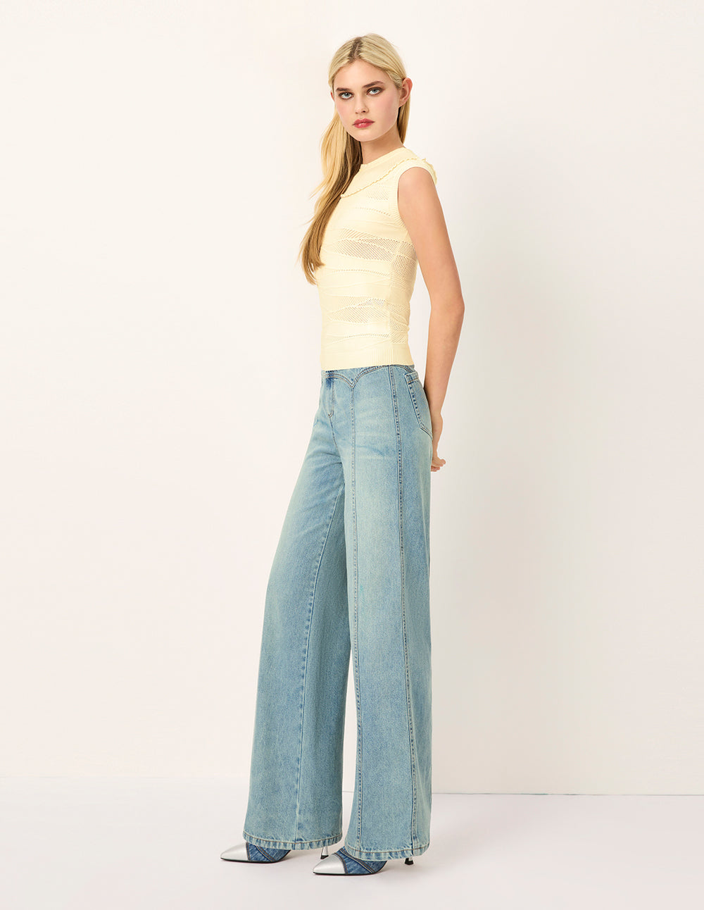 MARYLING Crew-Neck Sleeveless Ribbed Knit Top