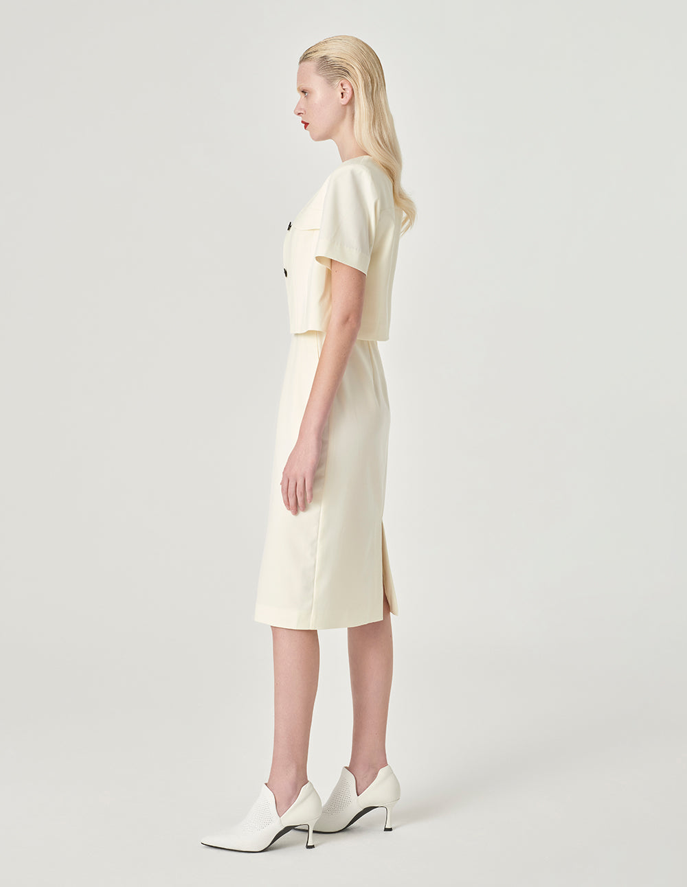 MARYLING Short Jacket With Round Neck And Slits