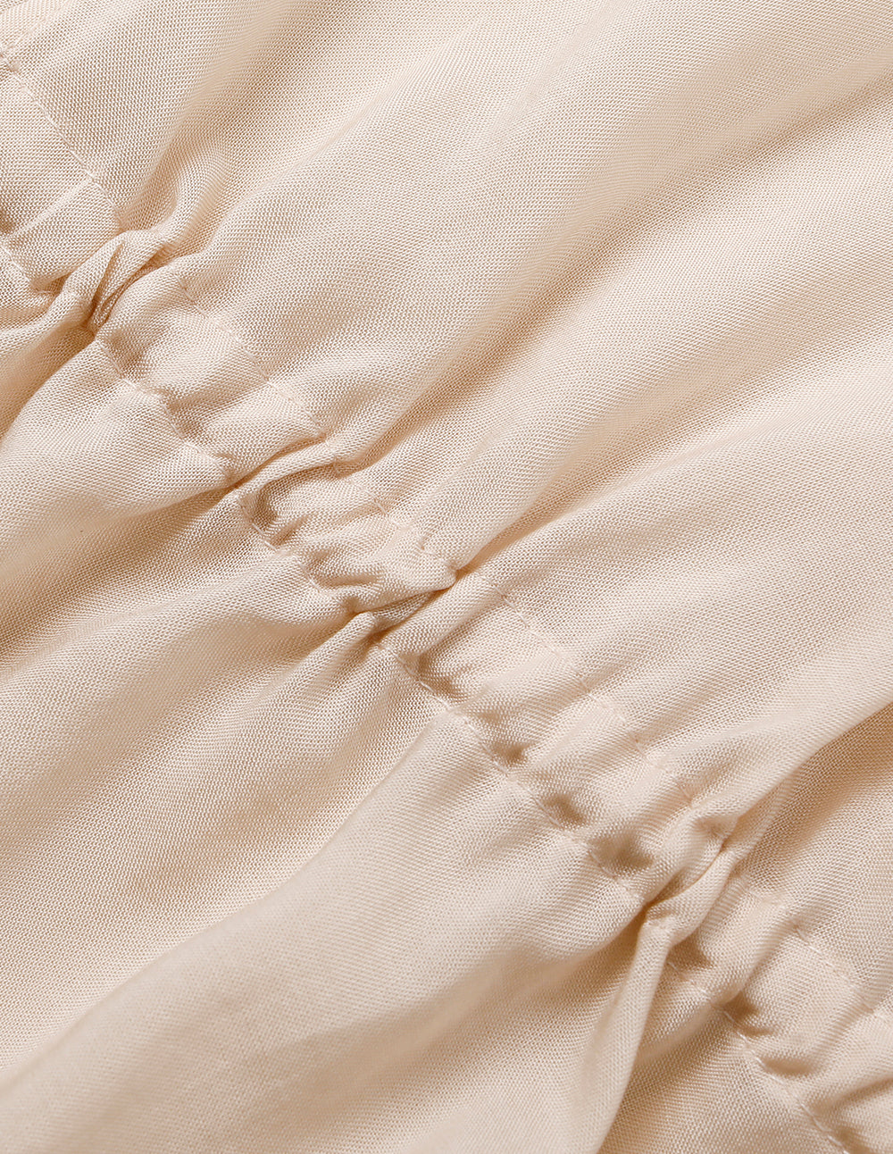 MARYLING V-Neck Puff Long-Sleeve Lyocell Pinched Top