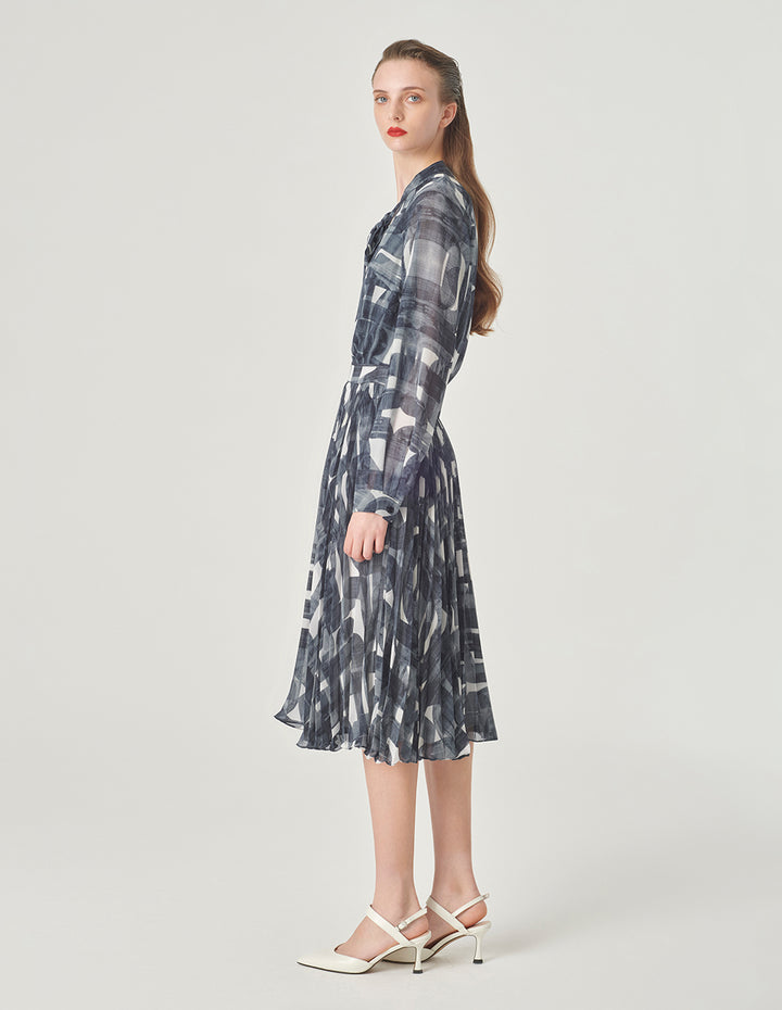 MARYLING V-Neck Ruffled Printed Blouse