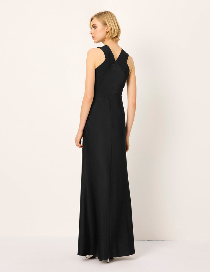 MARYLING V-Neck Sleeveless Empire-Waist Formal Evening Gown Dress
