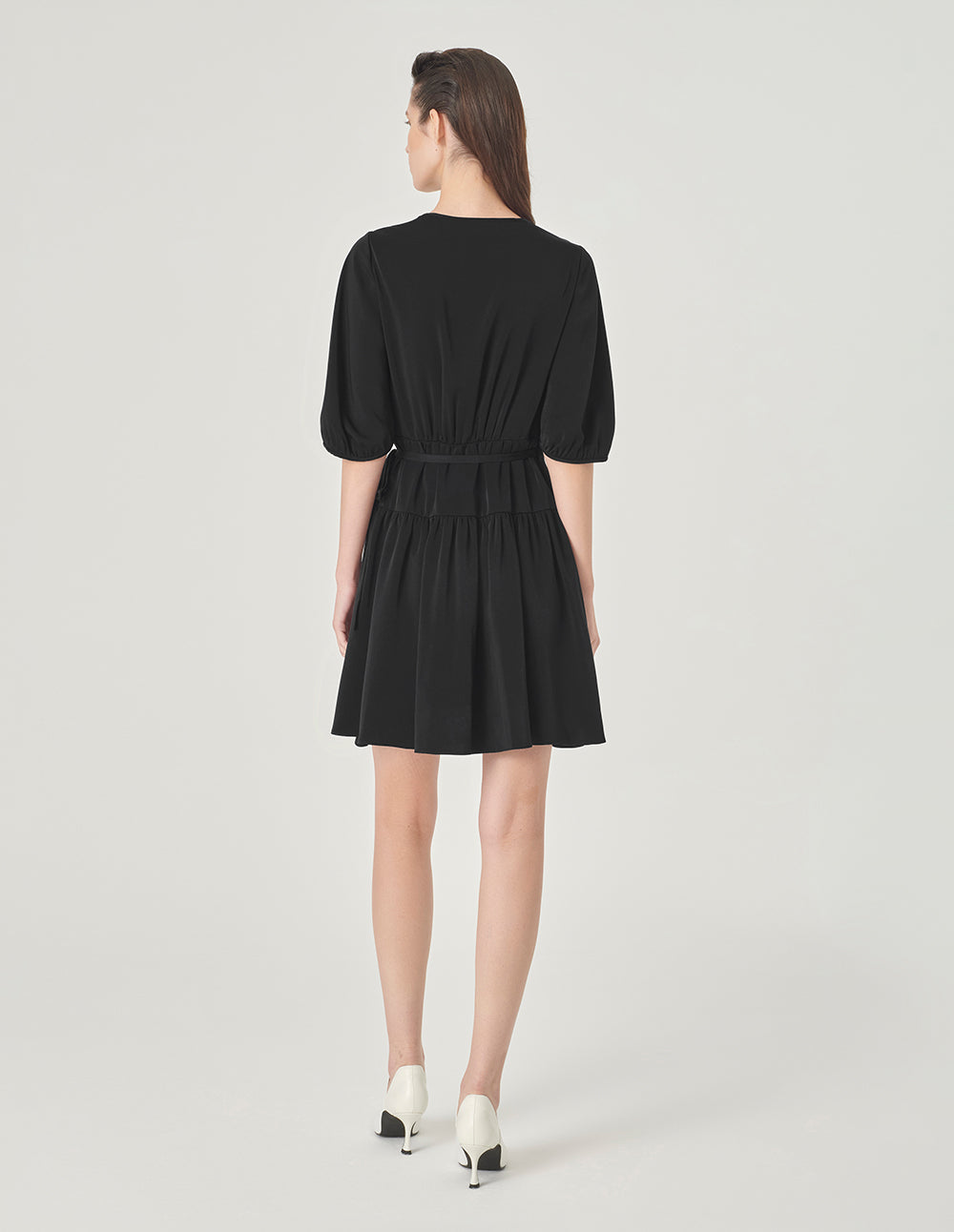 MARYLING V-Neck Long Balloon Sleeve Dress