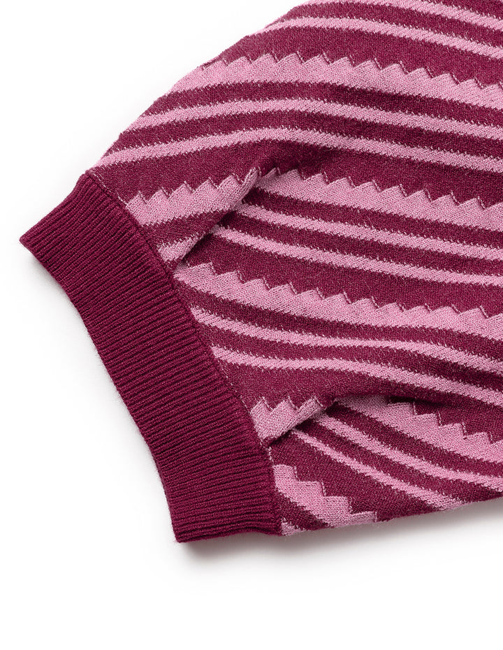 MARYLING Cranberry V-Neck Knitted Cardigan