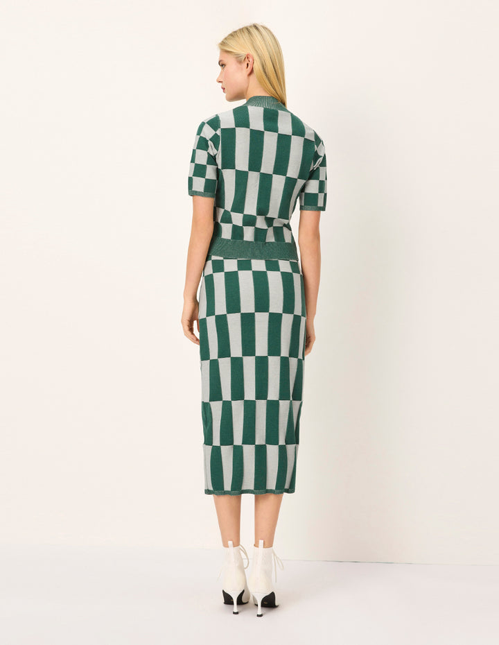 MARYLING Color Block Pencil Straight Knee-Length Skirt