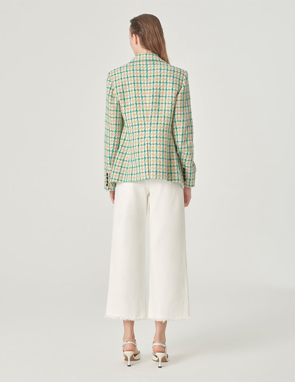 MARYLING Checked Double-Breasted Blazer