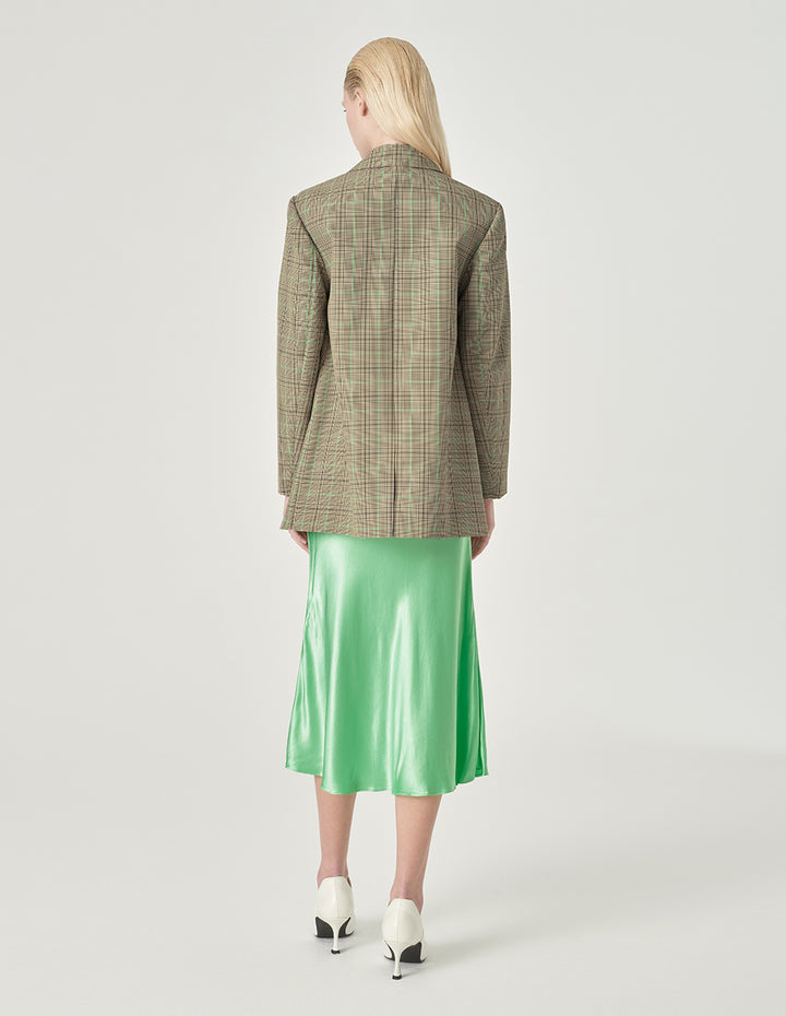 MARYLING Retro Plaid Loose Fit Blazer