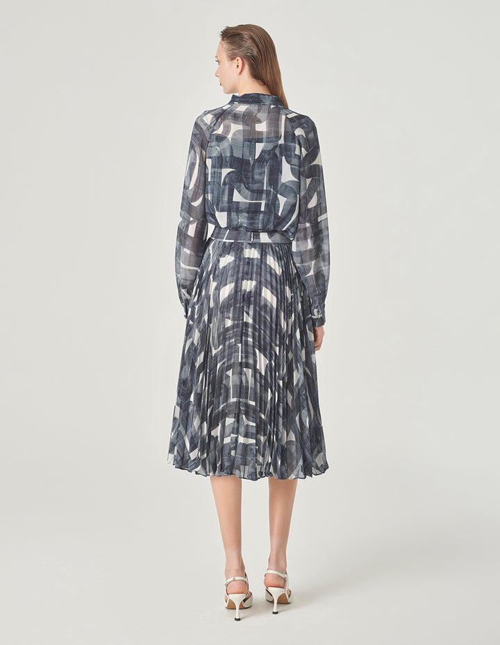 MARYLING V-Neck Ruffled Printed Blouse