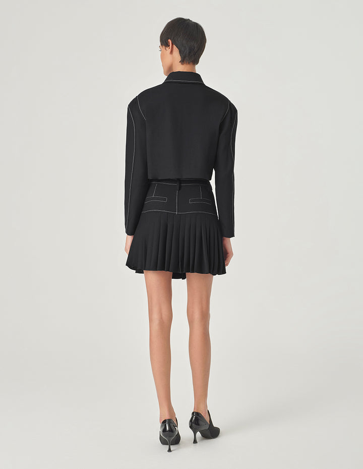 MARYLING Black Pleated Skirt