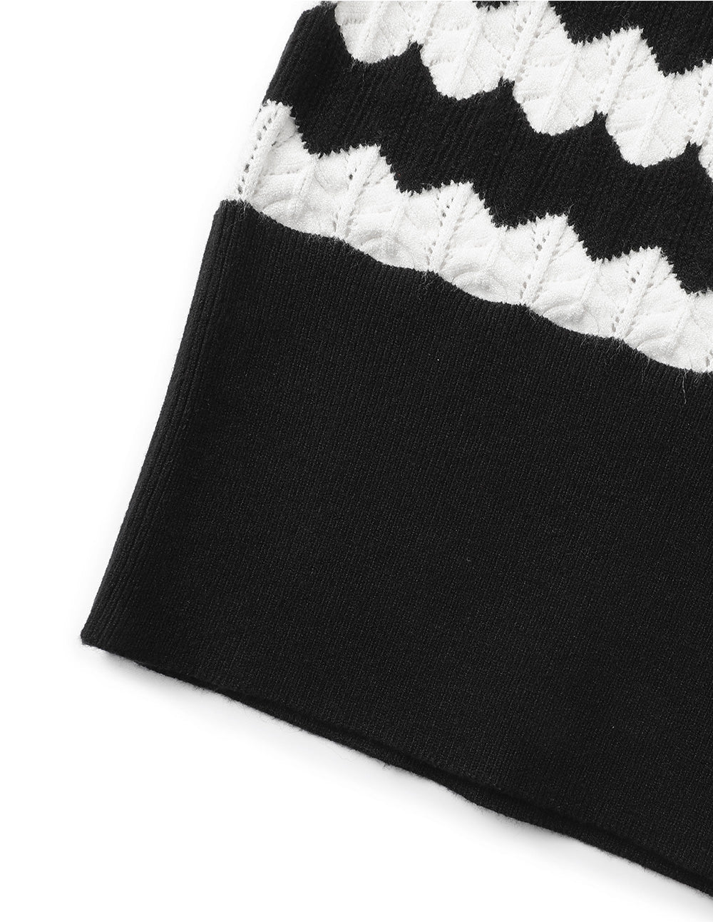 MARYLING V-Neck Contrast Knitted Sweater