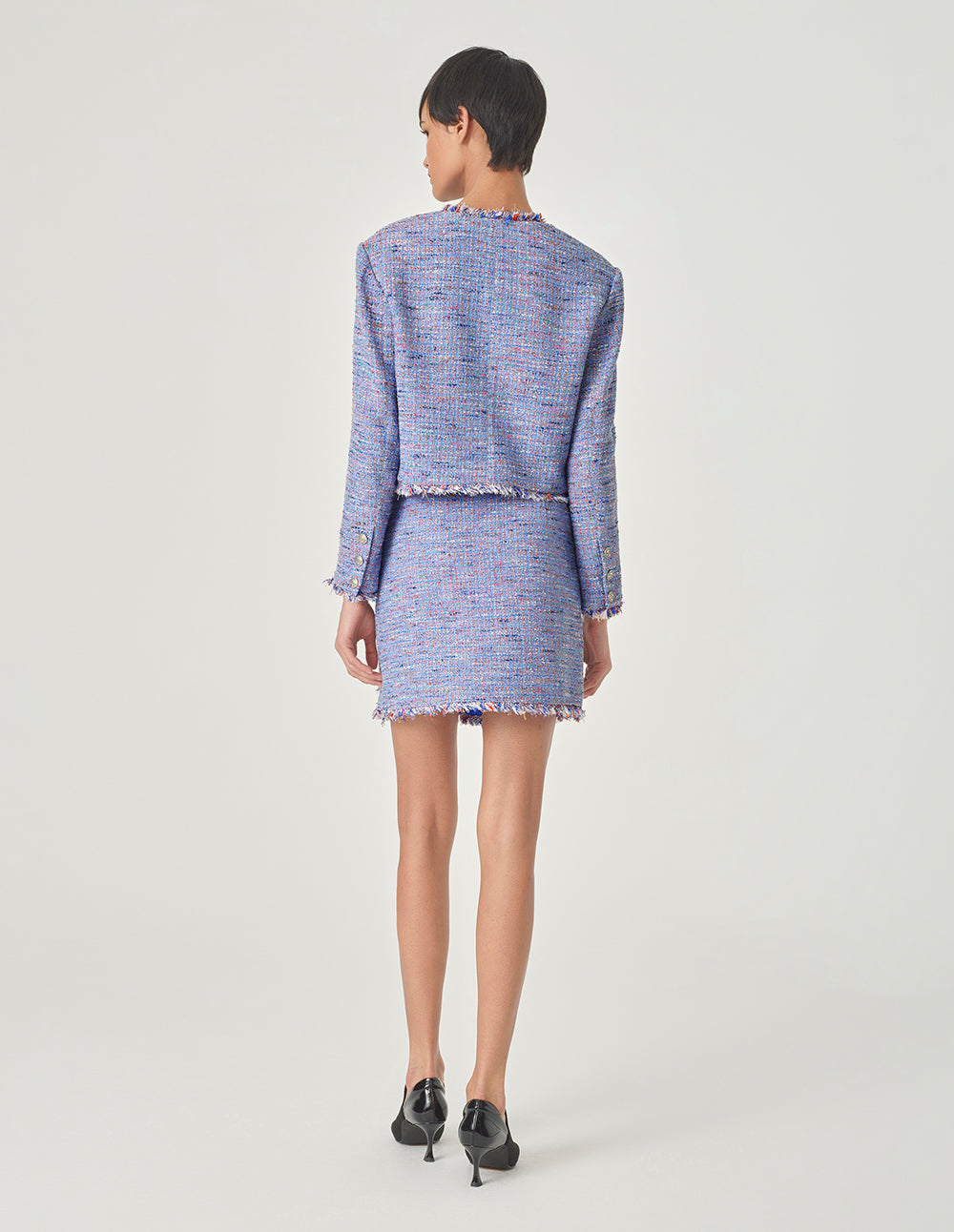 MARYLING Fringed Tweed Petite A Skirt