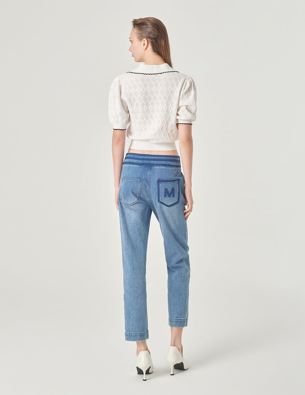 MARYLING Contrast Colour Polo Knitted Jumper