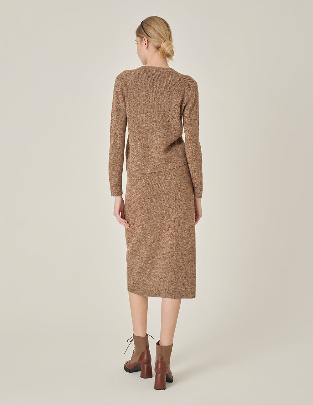 MARYLING Apricot Mixed Knitted Sweater