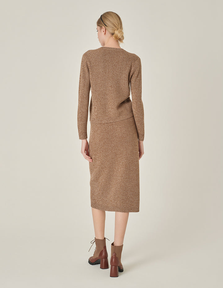 MARYLING Apricot Mixed Knitted Sweater