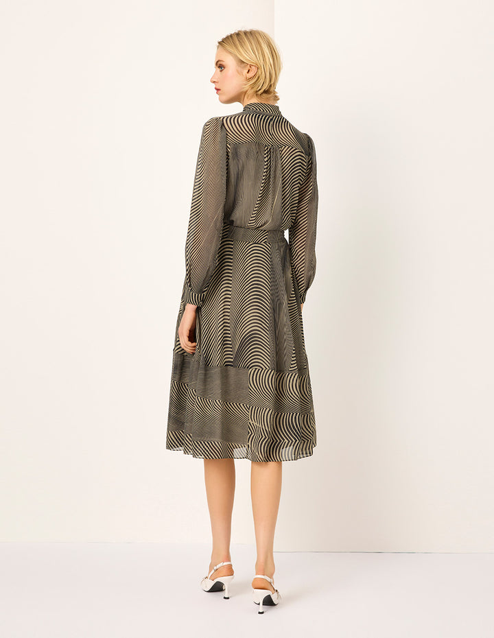 MARYLING Black Striped Print Knee-length Skirt