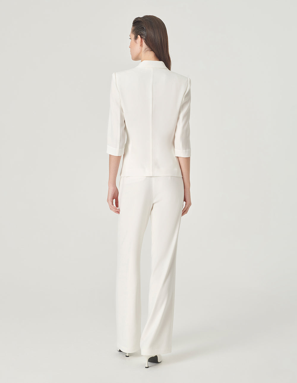 MARYLING White Pleated Strappy Blazer
