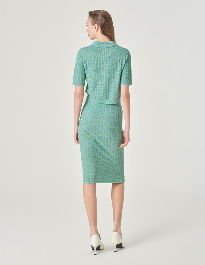 MARYLING Mint Green Wrap Knitted Skirt