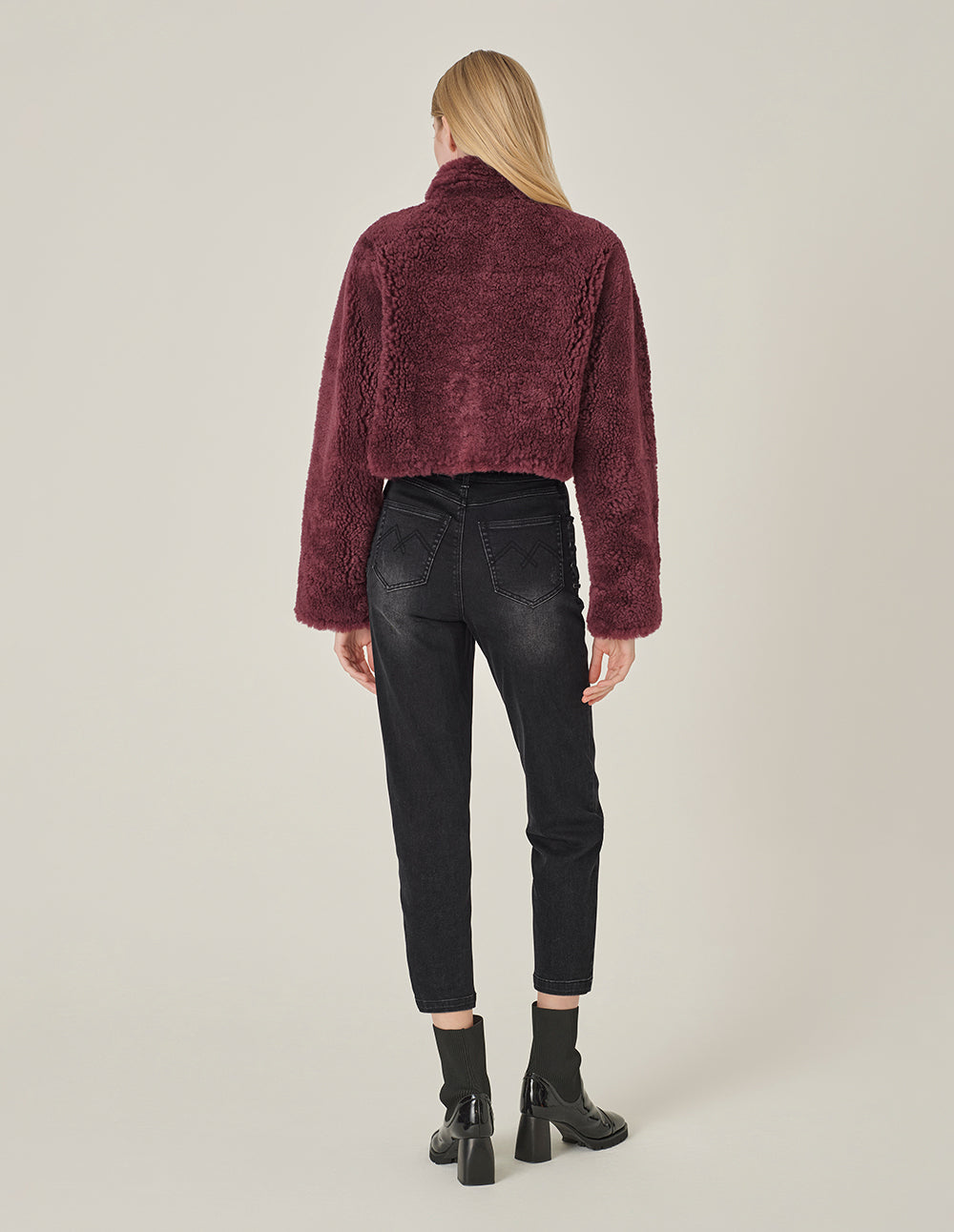 MARYLING Denim High-Waisted Black Washed Harem Pants