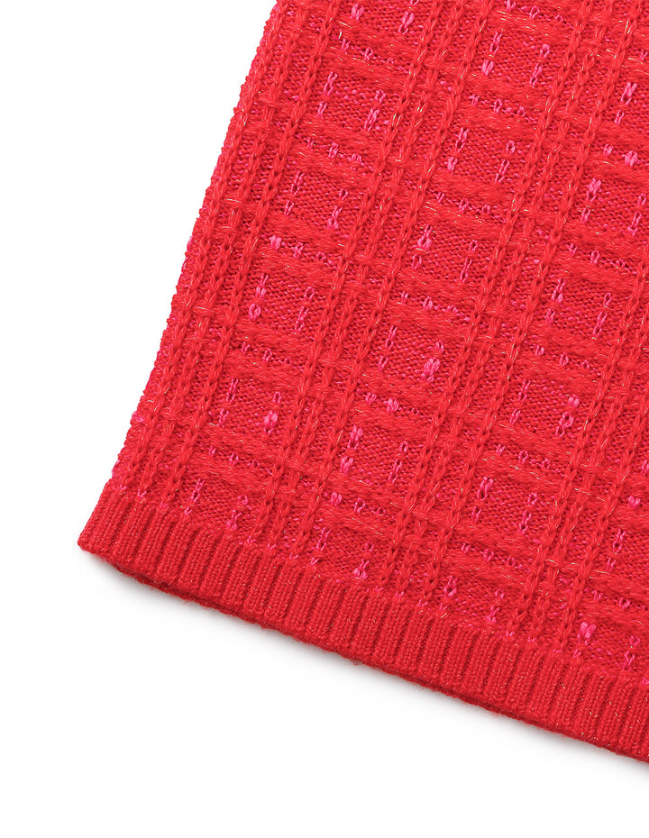 MARYLING Red Straight Cut Knee-Length Knit Skirt