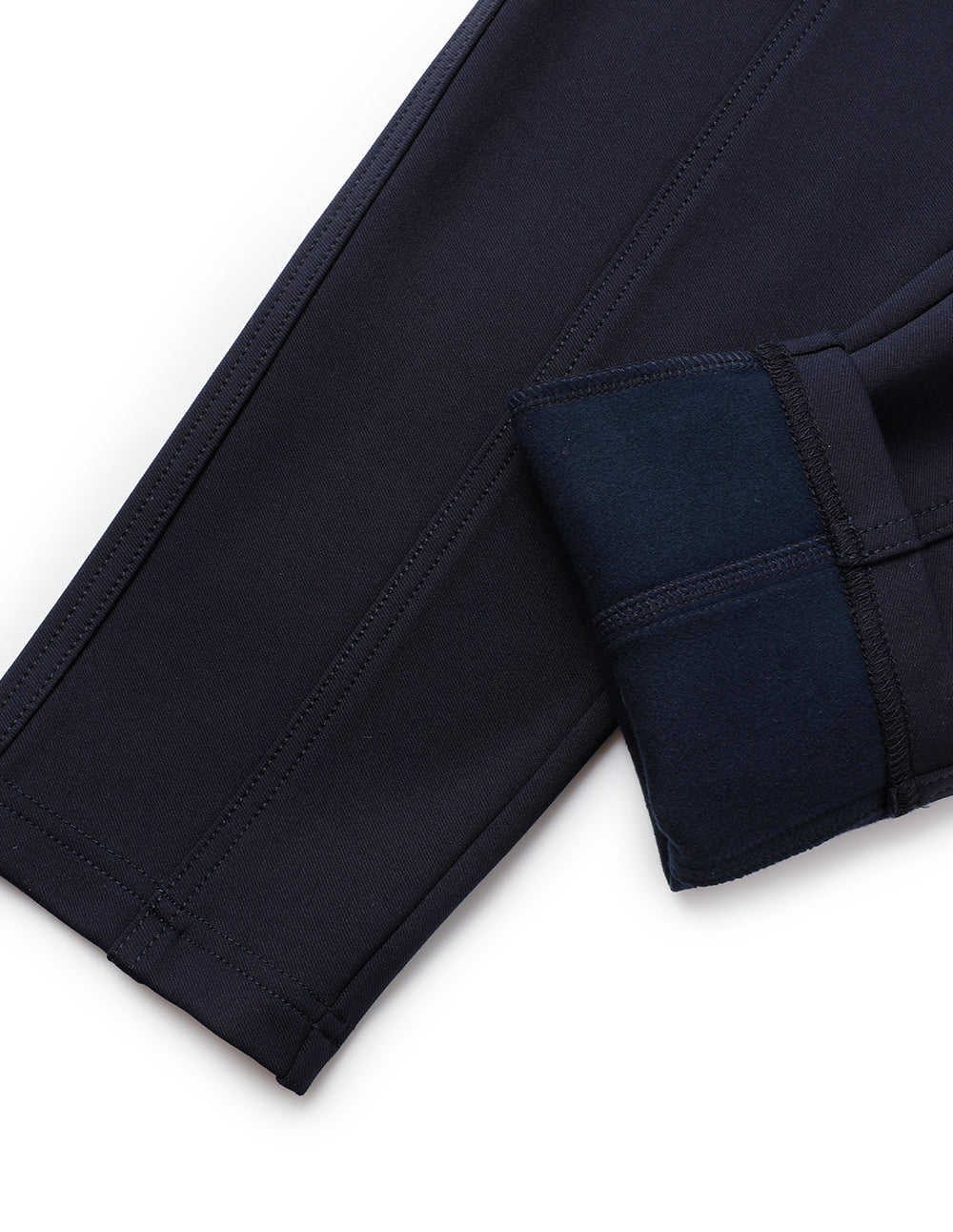 MARYLING Dark Blue Curved Line-Cut Slim Fit Stretch Pants