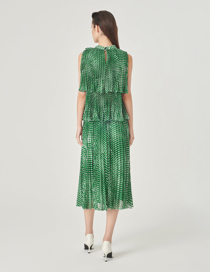 MARYLING Pleated Printed Skirt