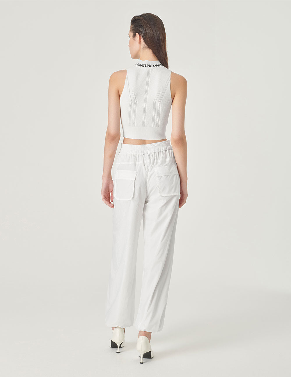 MARYLING White Turtleneck Knitted Vest