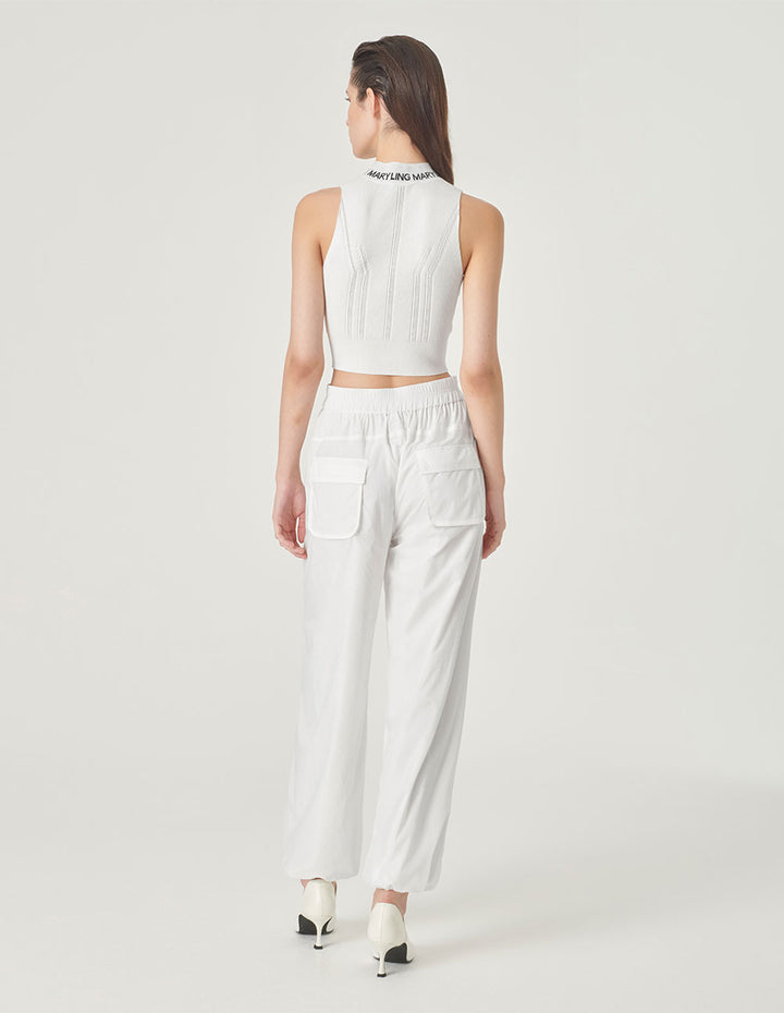 MARYLING White Turtleneck Knitted Vest