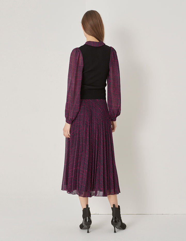 MARYLING Pleated Printed Skirt