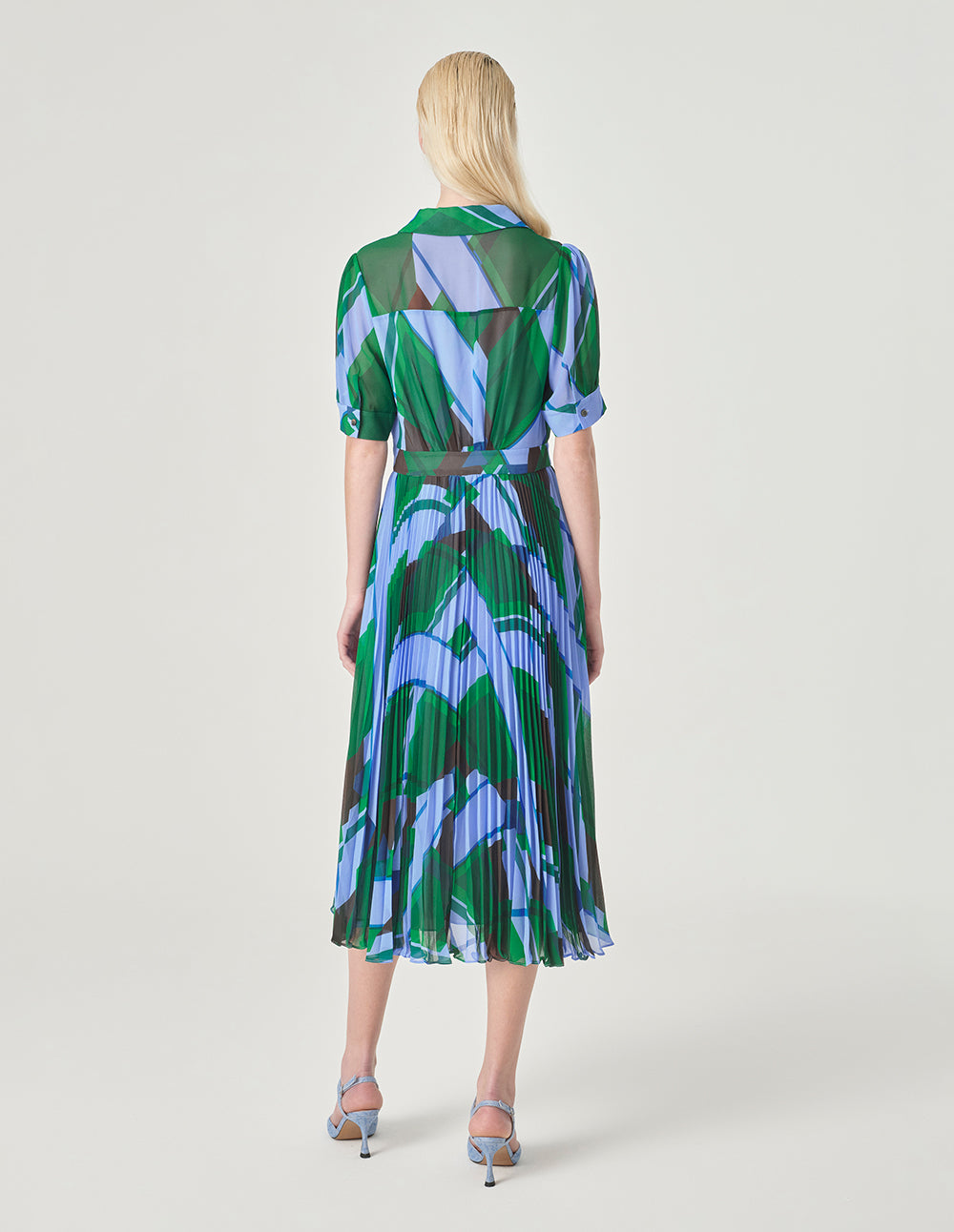 MARYLING V-Neck Shirt Collar Mid-Sleeve Dress