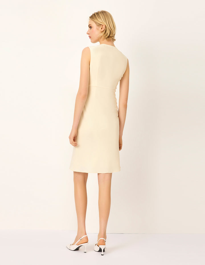 MARYLING V-Neck Sleeveless Shift Midi Dress