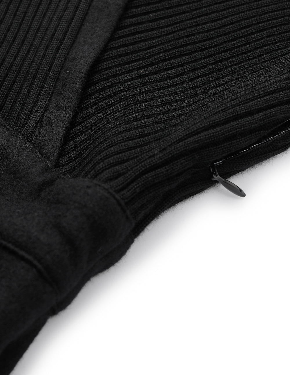 MARYLING Shirt-Collar Wrap Knitted Patchwork Pleated Midi Dress