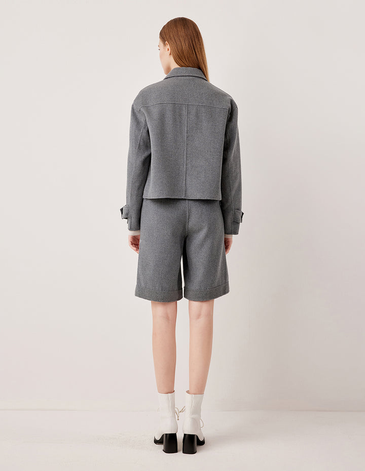 MARYLING Waistless H-Line Wool Silk Blend Shorts