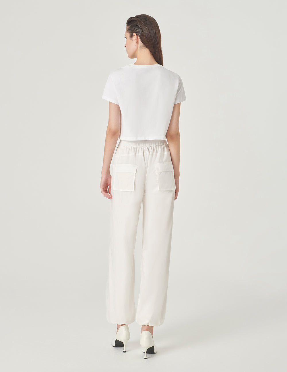 MARYLING White Embroidered Short T-Shirt